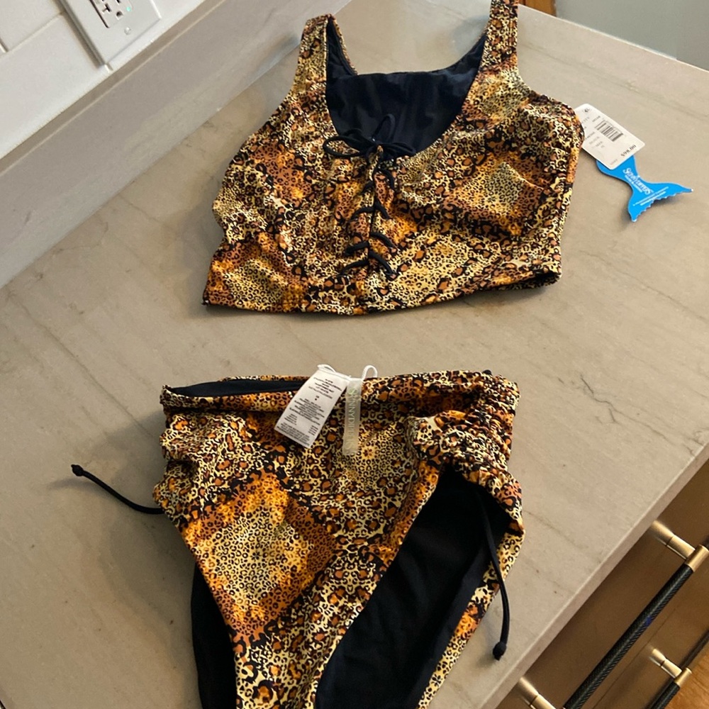 SkinnyDippers by MiracleSuit-animal print two piece